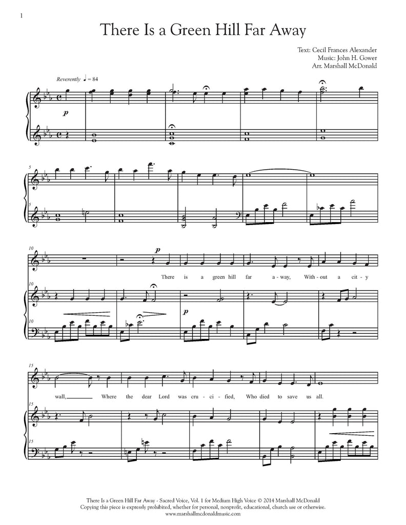 There Is a Green Hill Far Away (vocal sheet music)