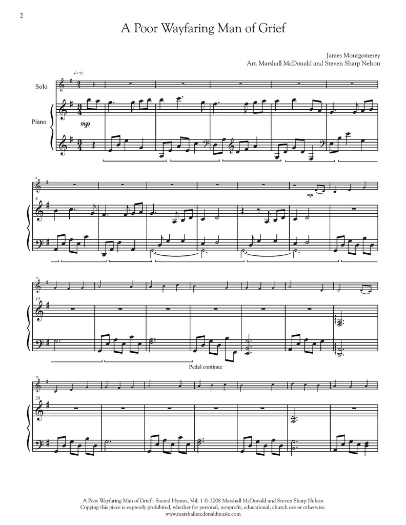 Sacred Hymns, Vol. 1 (cello with piano accompaniment)