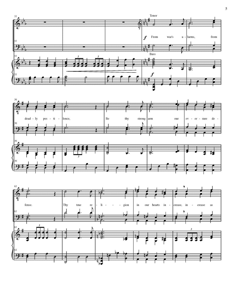 God of Our Fathers, Whose Almighty Hand (choral SATB)