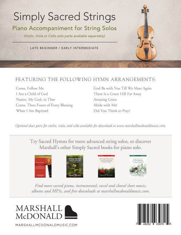 Simply Sacred Strings (piano accompaniment book only)