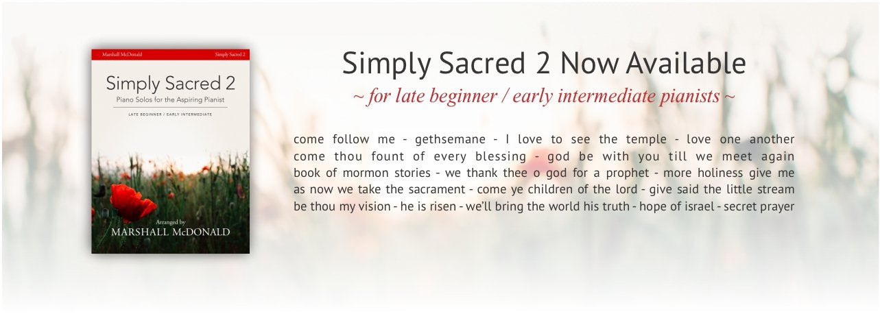 Simply Sacred 2 by Marshall McDonald piano book for beginners now available