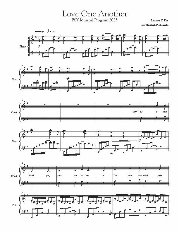 Love One Another (two-part choral and SATB versions)