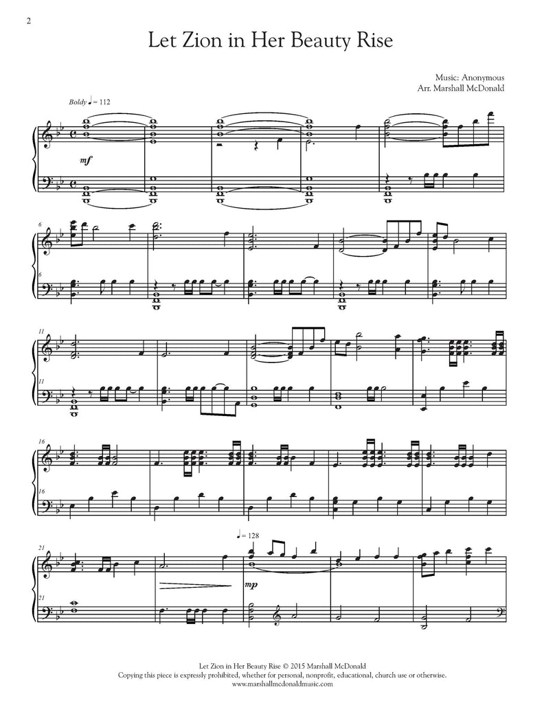 Let Zion in Her Beauty Rise (piano)