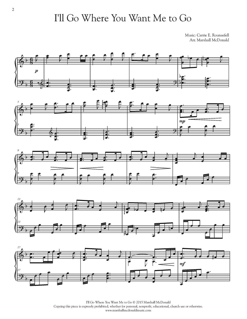 I'll Go Where You Want Me to Go (piano)