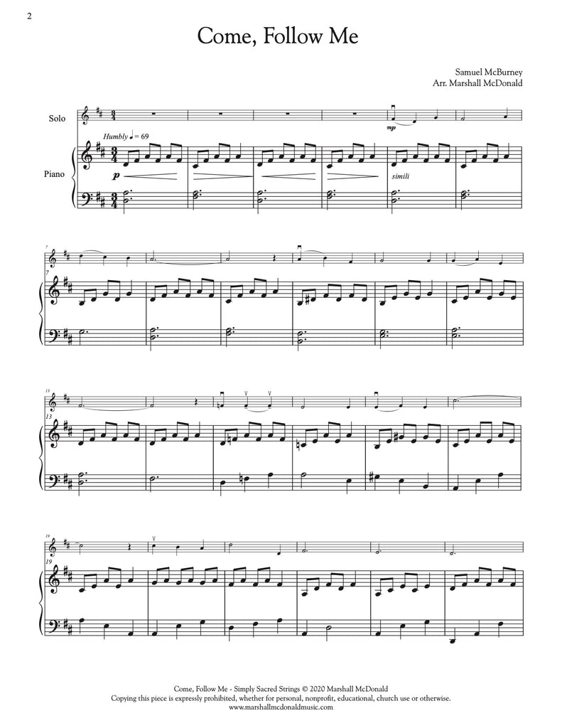 Simply Sacred Strings (violin with piano accompaniment)