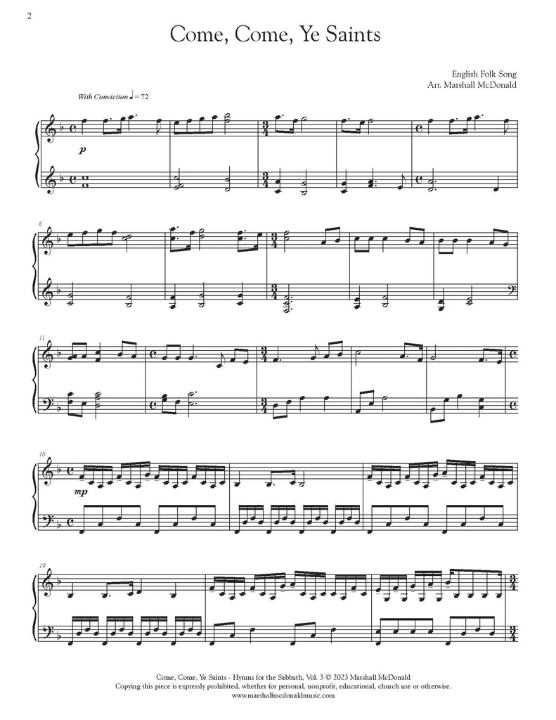 Hymns for the Sabbath, Vol. 3 (piano solo book)