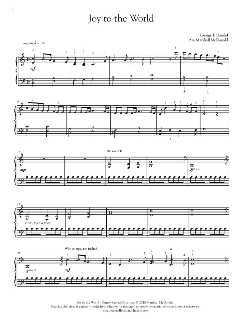 Joy to the World (simple piano)