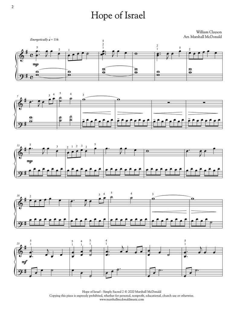 Hope of Israel (simple piano)