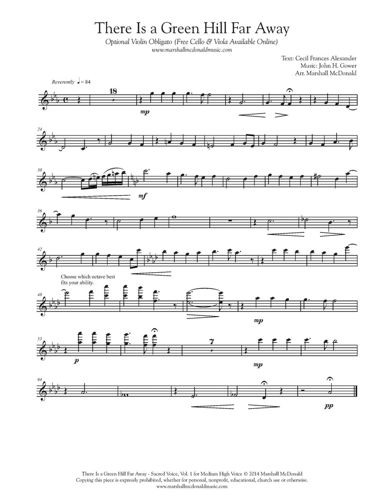 There Is a Green Hill Far Away (vocal sheet music)