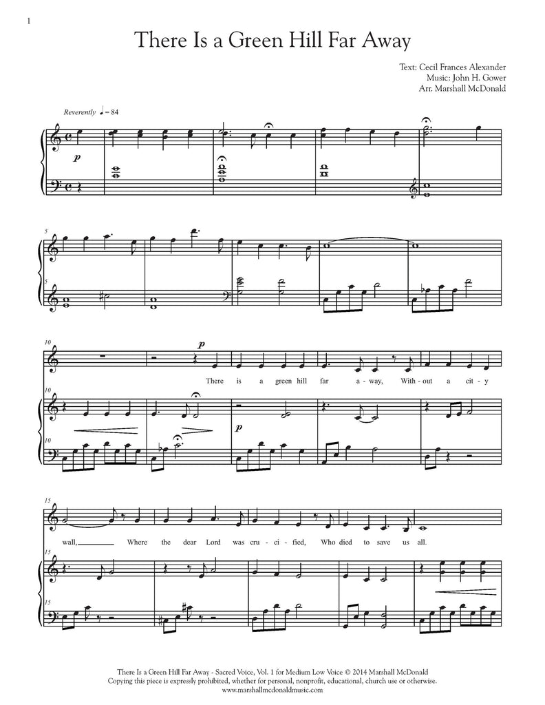 There Is a Green Hill Far Away (vocal sheet music)