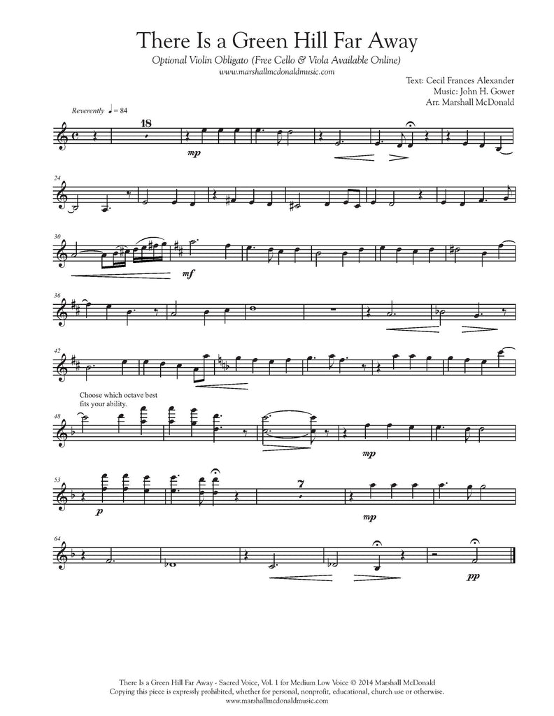 There Is a Green Hill Far Away (vocal sheet music)