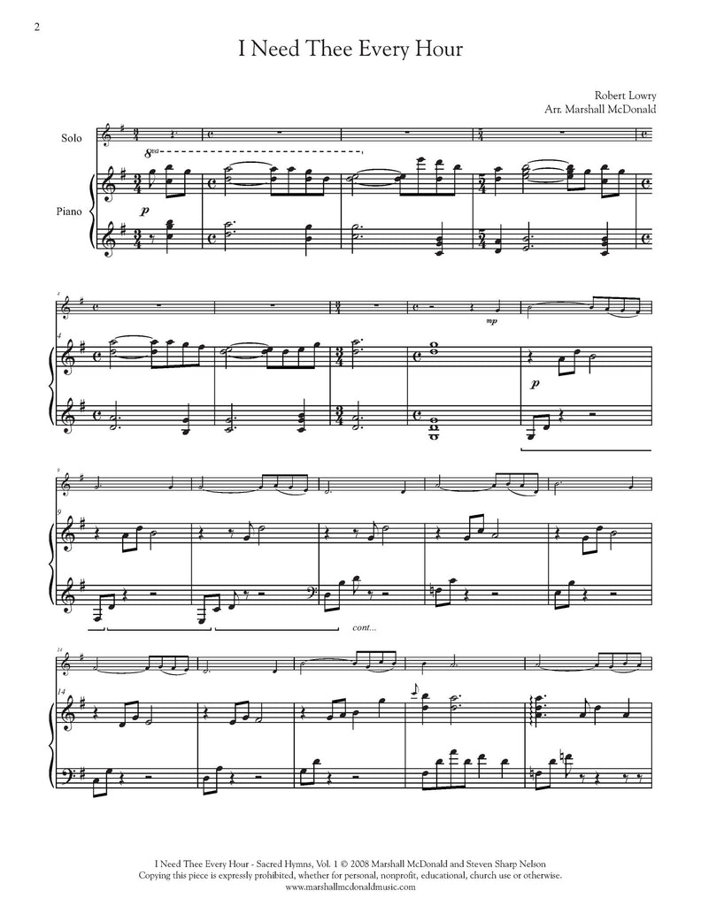 I Need Thee Every Hour (cello)