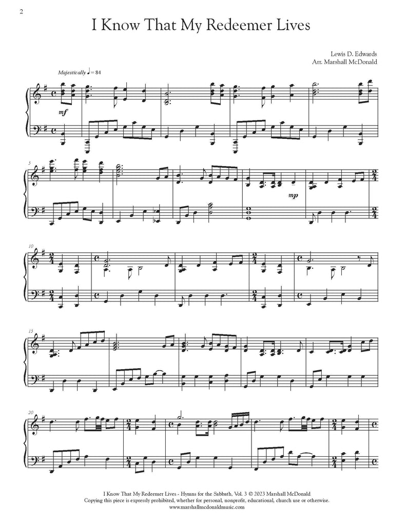 Hymns for the Sabbath, Vol. 3 (piano solo book)