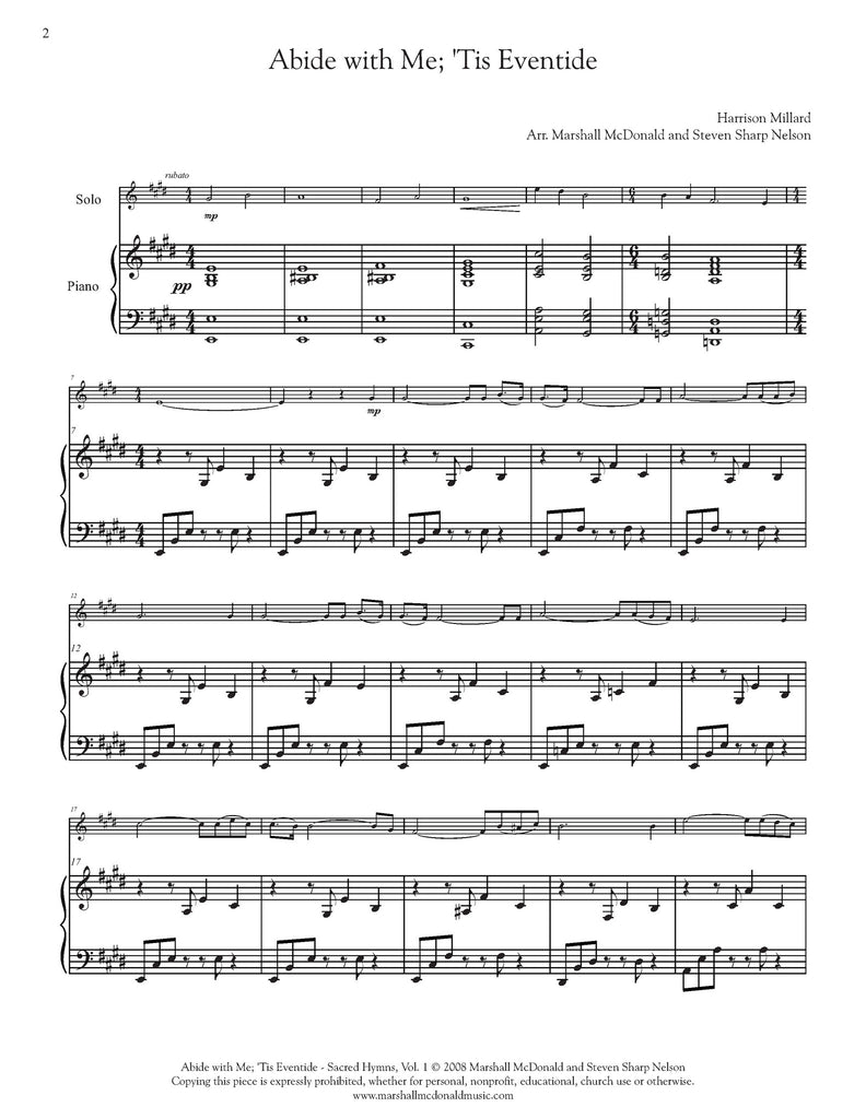 Abide with Me; 'Tis Eventide (cello)