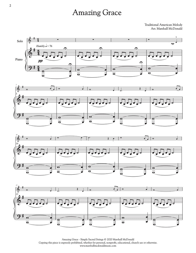 Simply Sacred Strings (cello booklet only)