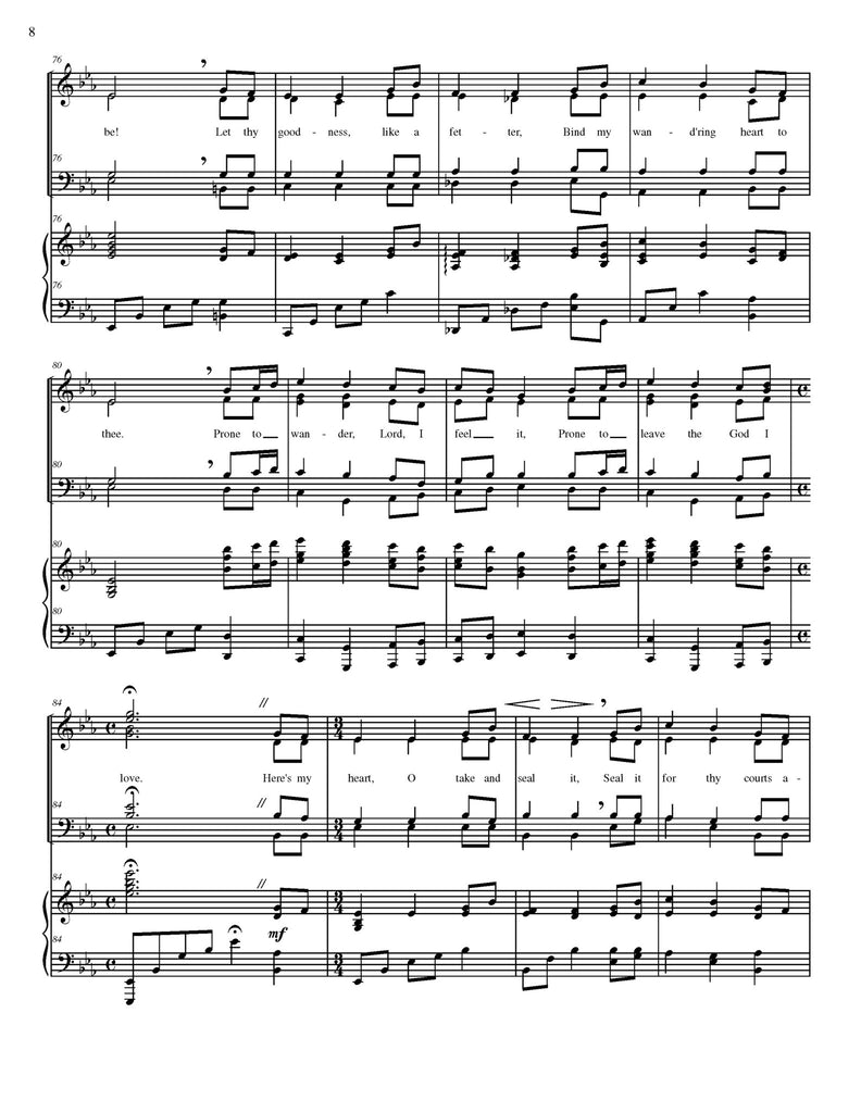 Come, Thou Fount of Every Blessing (choral SATB)