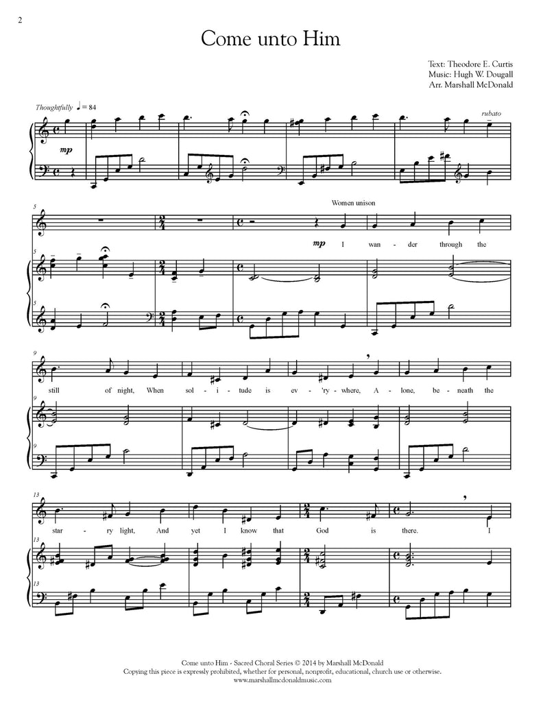 Come unto Him (choral SATB)
