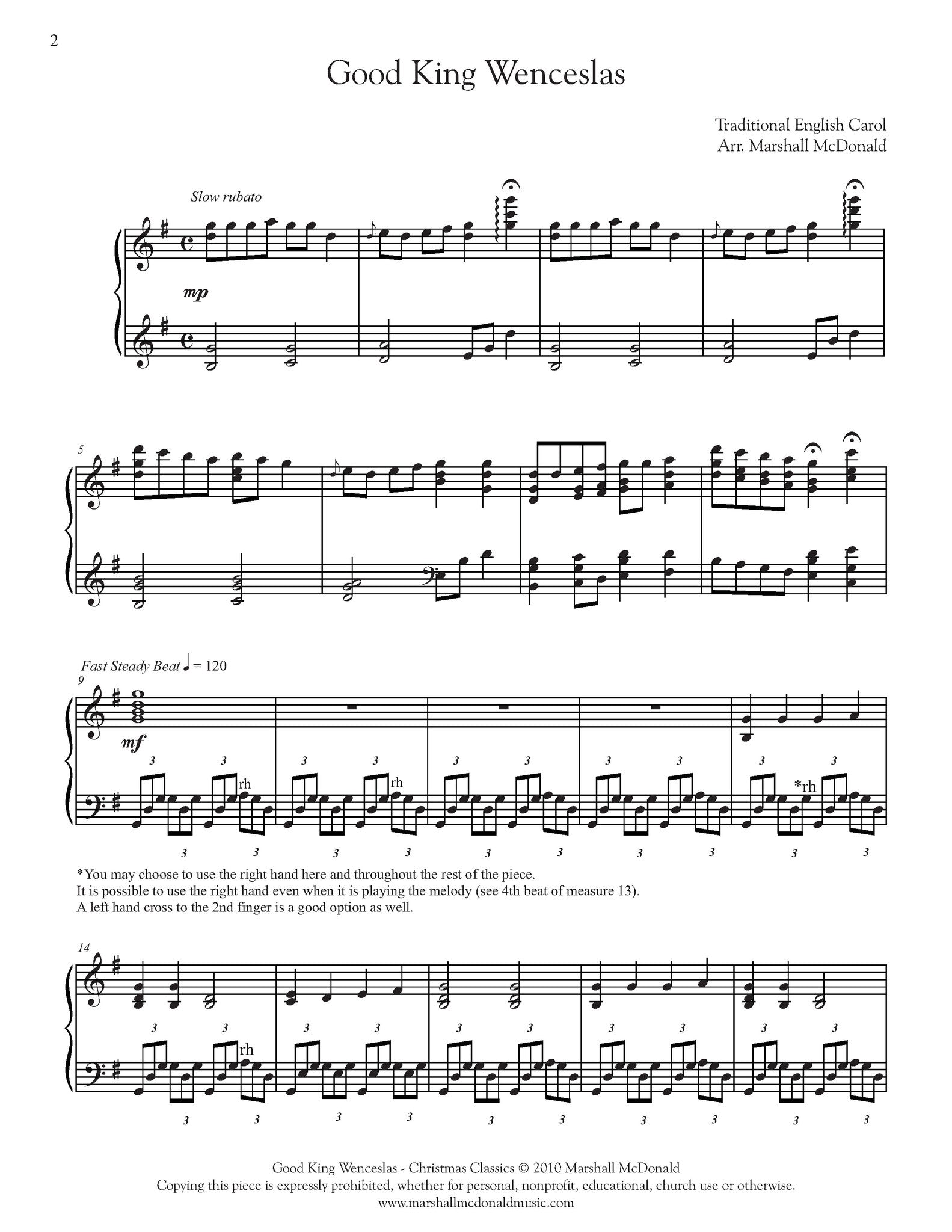 Good King Wenceslas (piano) - Marshall McDonald Music