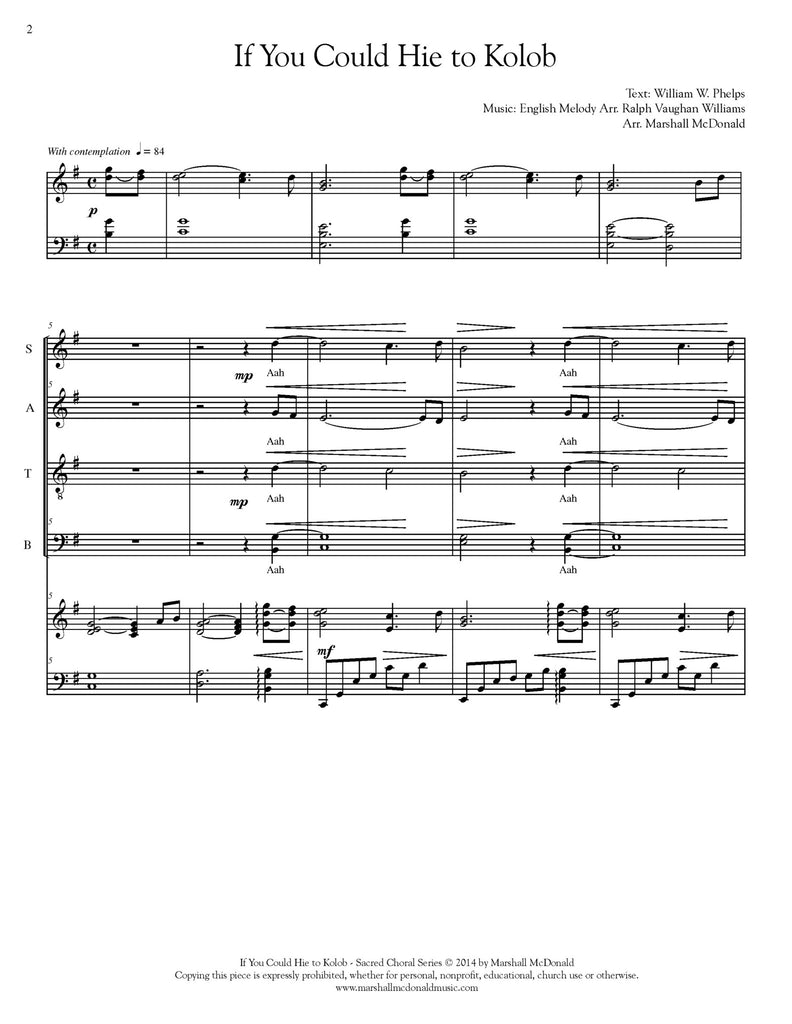 If You Could Hie to Kolob (choral SATB)