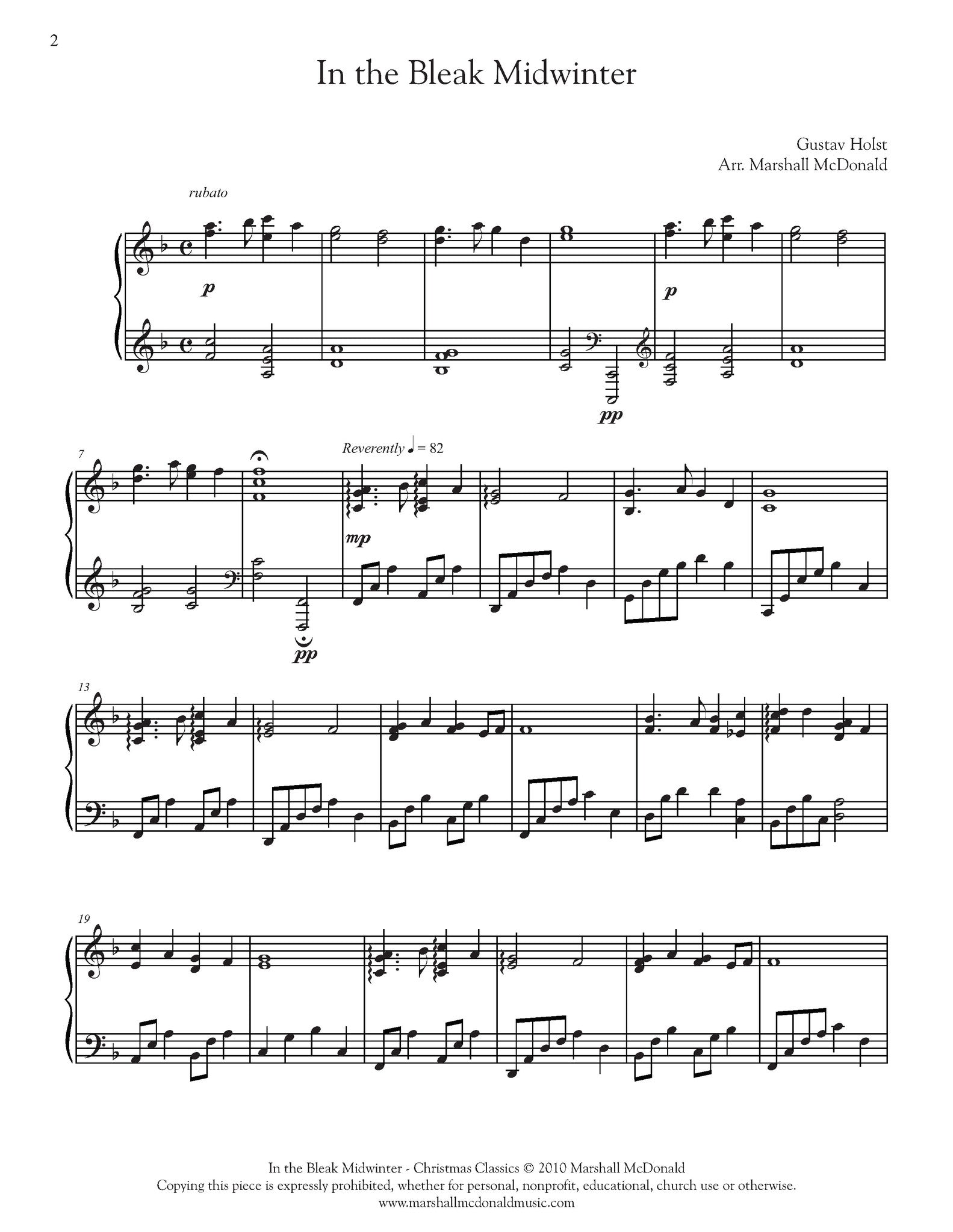 In the bleak midwinter piano easy hot sale