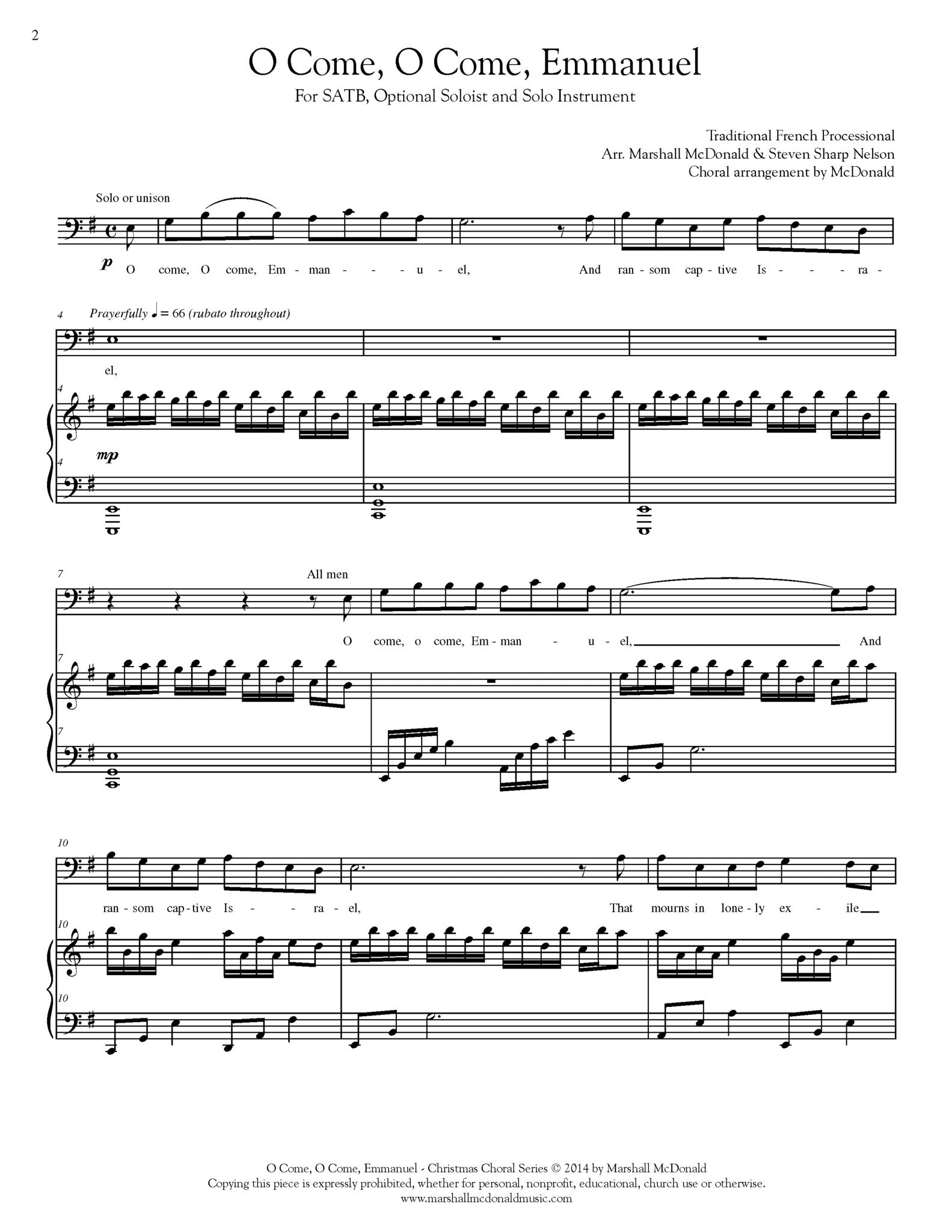 O Come, O Come, Emmanuel (choral SATB) - Marshall McDonald Music