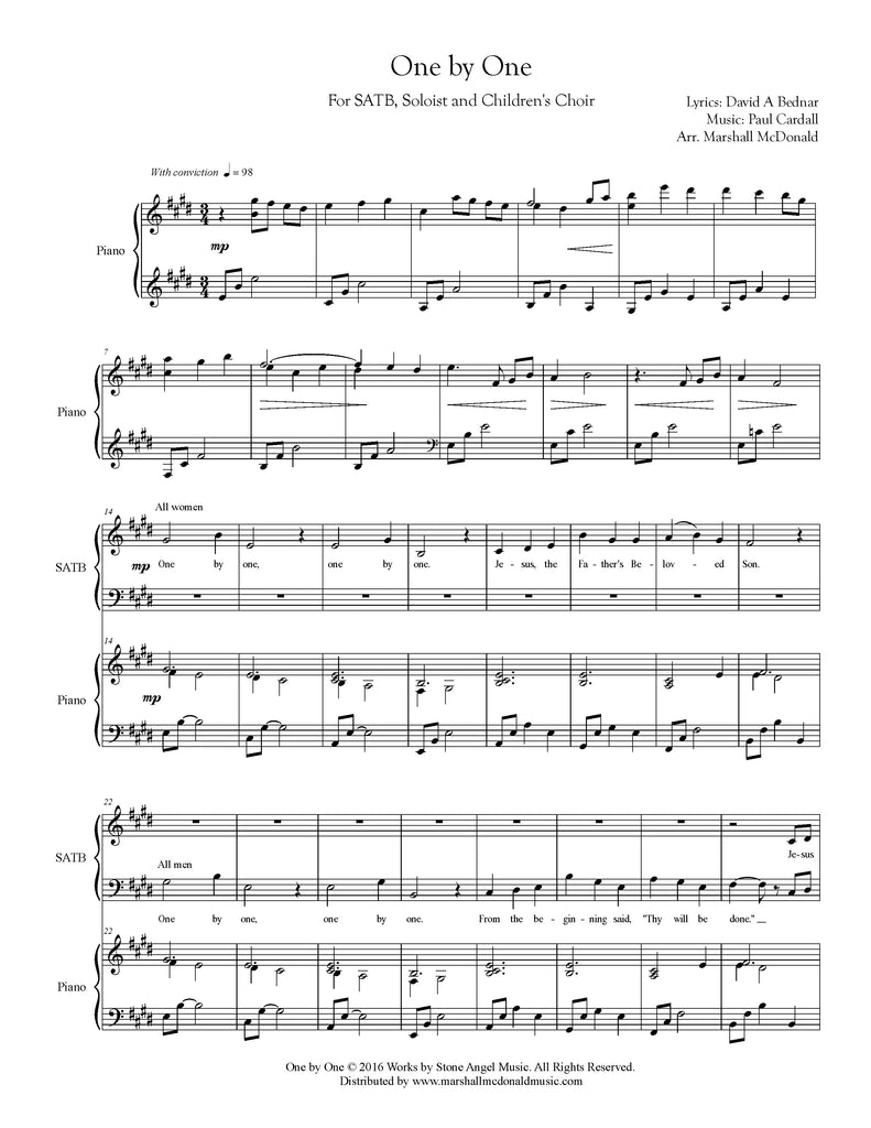 One by One (choral SATB)