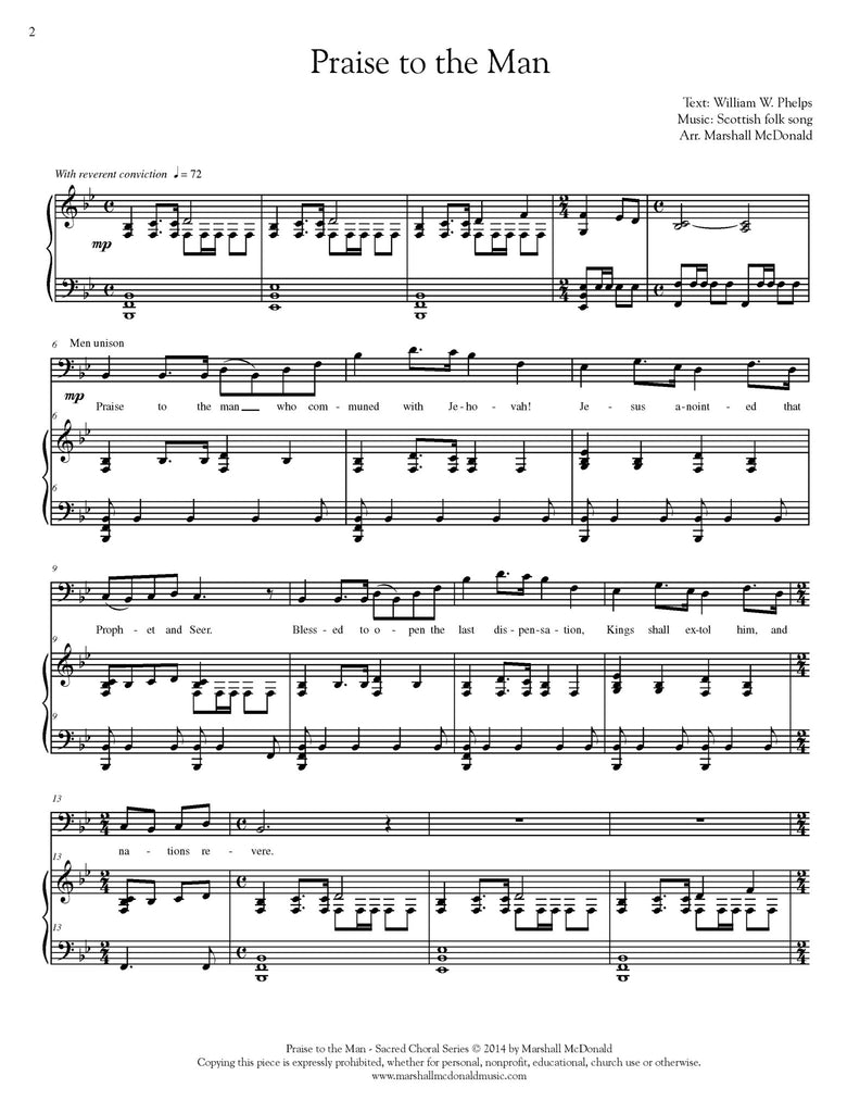 Praise to the Man (choral SATB)