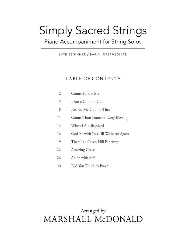Simply Sacred Strings (piano accompaniment book only)