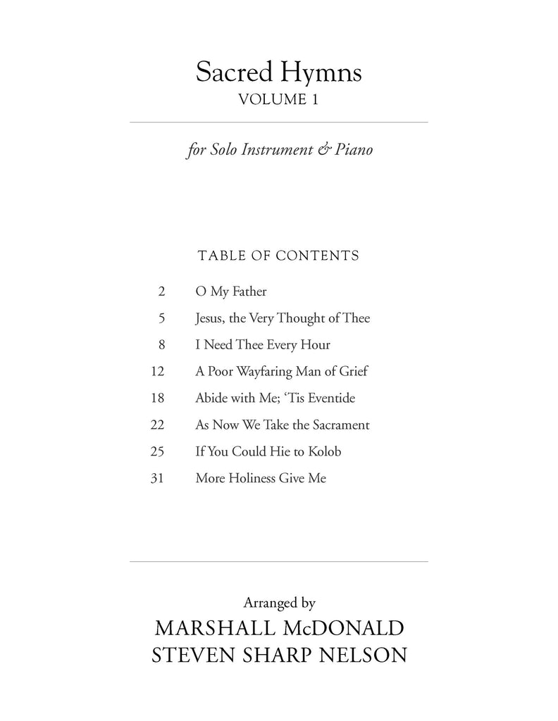 Sacred Hymns, Vol. 1 (piano accompaniment book only)