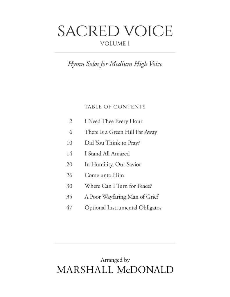 Sacred Voice, Vol. 1 for Medium HIGH Voice (sheet music book)
